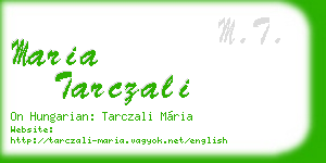 maria tarczali business card